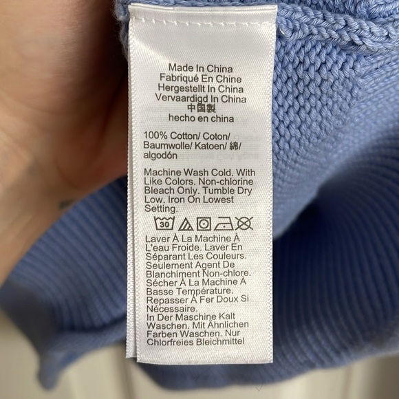 J Crew Periwinkle Blue 100% Cotton Sweater - Picture 3 of 4